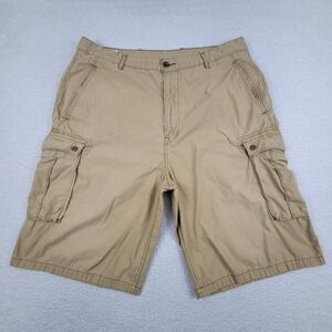 Levis Cargo Shorts Mens 38 Khaki Tan Multi Pocket‎ Casual Outdoor Ripstop Blend